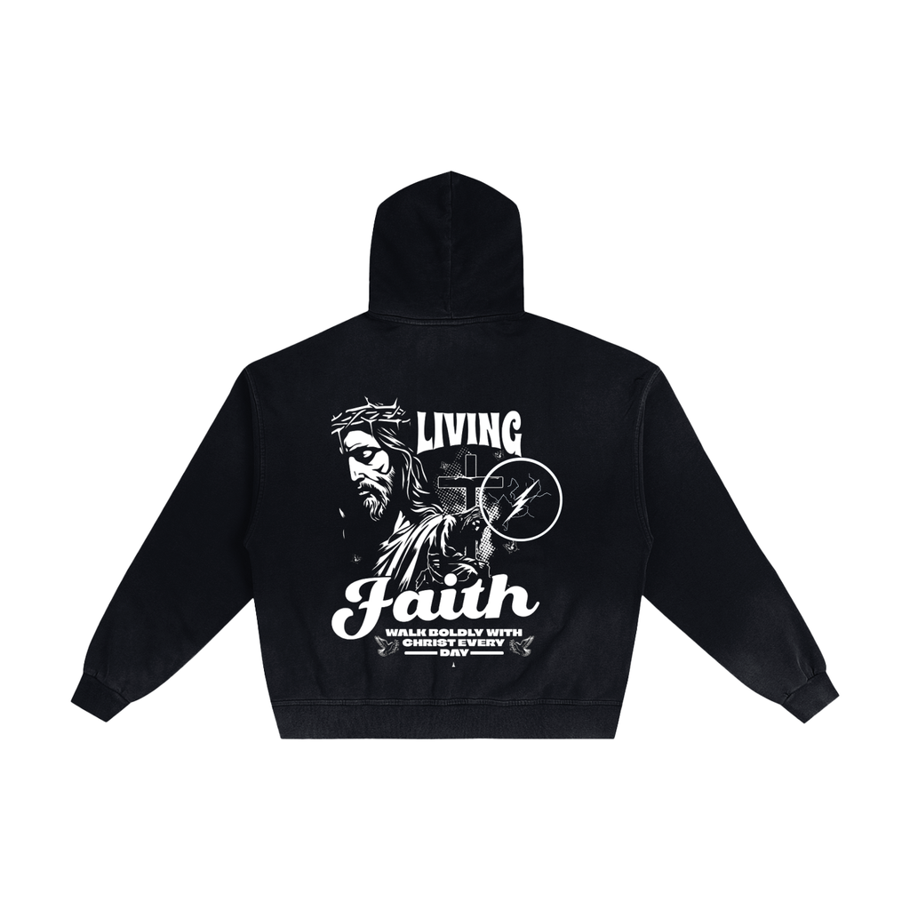 Hand-Frayed Sunfade Zip Hoodie